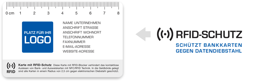 Rissbreitenlineal Druck mit Logo RFID Schutz Blocker