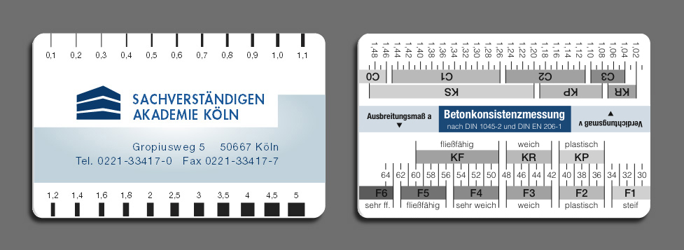 Druck Risslineal / Risslineale / Risskarte / Rissbreitenlineal