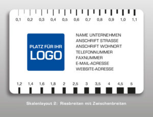 Druck Risslineal / Risslineale / Risskarte / Rissbreitenlineal