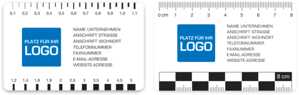 Rissbreitenlineal Druck mit Logo Risslineal Rissbreitenvergleichsmaßstab Spaltlineal Risskarte