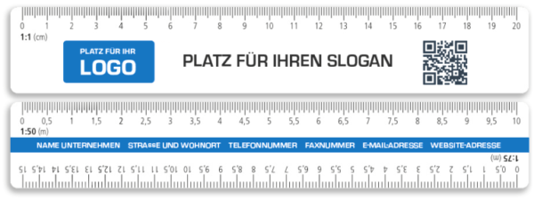 Skalenlineal Skalenreduktionsmaßstab Druck mit Logo